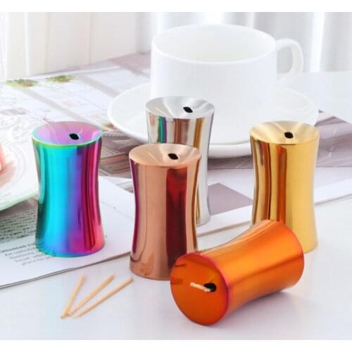 Toothpick Holder Dispenser, Stainless Steel Toothpick Dispenser Container Storage Box, for Home Hotel Restaurant, 5 Colors