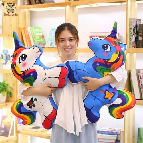 BOLAFYNIA Dream Unicorn Rainbow Horse children plush Toy pillow baby kids Stuffed Toy for Christmas Birthday Gift
