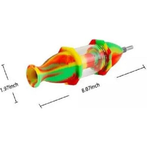 Smoke Silicone Pipe Creative Portable with Titanium Nail Tobacco Smoking Pipe Hookah