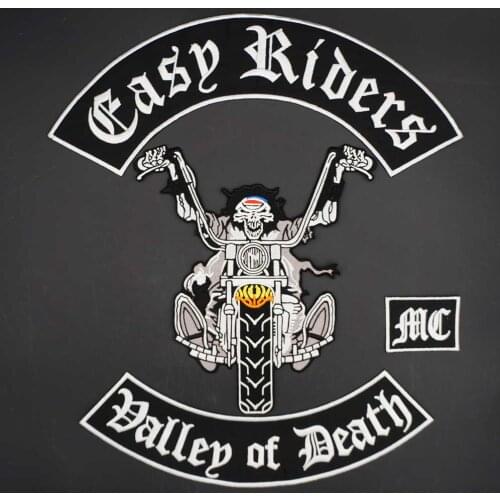 Gasp Riders Dallep of Death MC Large Embroidery Punk Biker Patch for Clothes Stickers