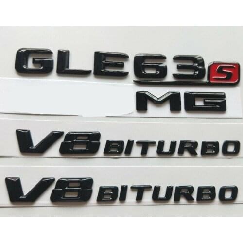 Gloss Black 3D Letters GLE63s for AMG V8 BITURBO Emblems for W166 C292