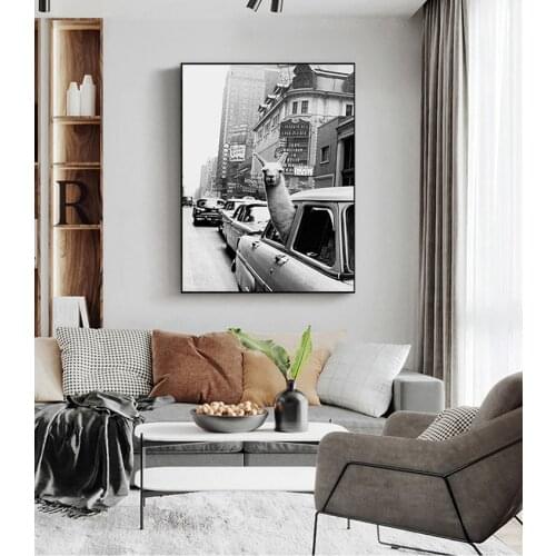 Art Decoration Can Be Customized Art Alpaca Avatar Personality Poster Retro Canvas Painting Print Picture Home Wall