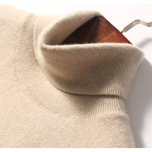 Cashmere Turtleneck Sweater Men Autumn Winter Turtle Neck Long Sleeve Solid Colors Classic Pullover Sweater Casual Man Clothes
