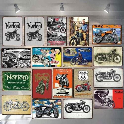 Classic Motorcycle Tin Signs Retro Home Wall Music Bar Art Garage Decor Iron Poster Cuadros 3399A