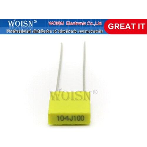 20PCS Correction Capacitor 100NF 104J 5mm 100V Polypropylene Safety Plastic Film Capacitor New original In Stock