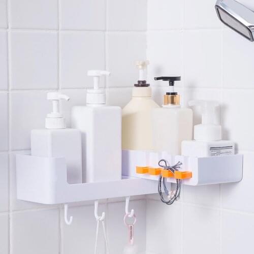 Creative Wall-Mounted Punch-Free Storage Rack Kitchen Bathroom Towel Hook Holder