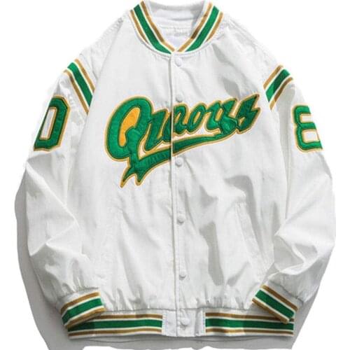 LACIBLE Hip Hop Streetwear Letter Embroidery Baseball Jacket 2021 Autumn Bomber Jacket Varsity Coat Harajuku Vintage Outwear Top