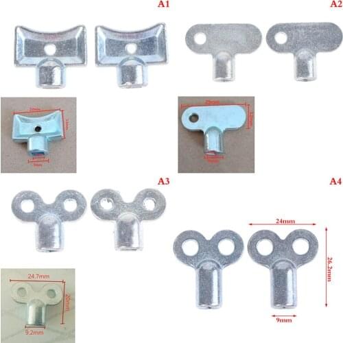 2Pcs Square Socket Brass Radiator Keys Plumbing Bleeding Key Solid Water Tap For Exhaust Valve Air Valve Tool Hole Core