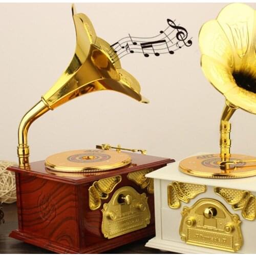 Mini Simulation Retro Phonograph Miniature Furniture Model Toy Home Desk Decor Simulation Phonograph Decor