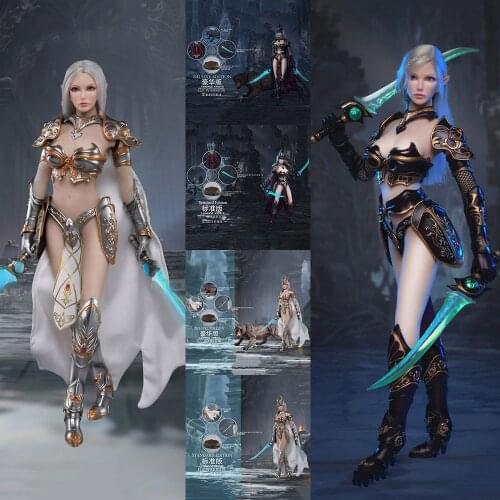 KY001-A/KY002-A/KY002-B 1/6 Scale Collectible Full Set Burryna & BurRhea Elf Female Soldier Action Figure Model for Fans Holiday
