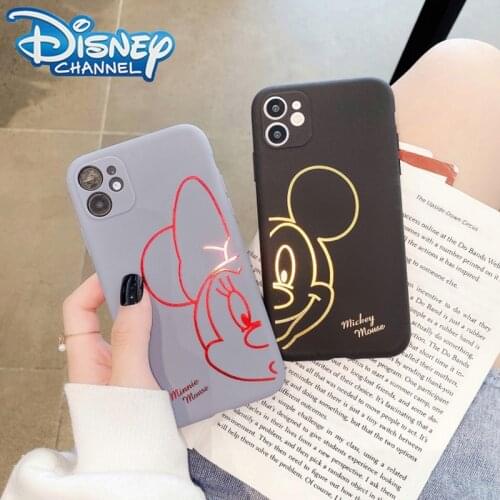 Disney Golden Mickey Minnie Couples Soft Case for iPhone 11 Pro Max 12 Mini X XR XS Max 7 8 Plus SE 2020 Back Cover Silicone Bag