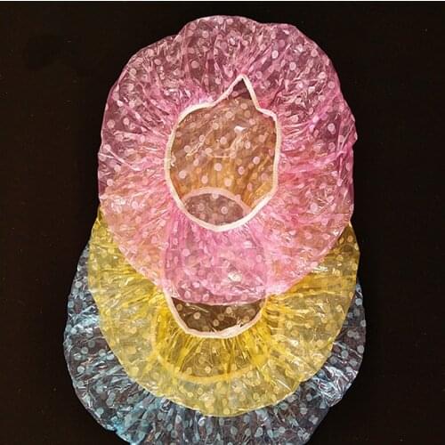 New 1/6pcs Clear Disposable Plastic Shower Caps Large Elastic Thick Bath Beanie Women Spa Bathing Accessory Hot Sale