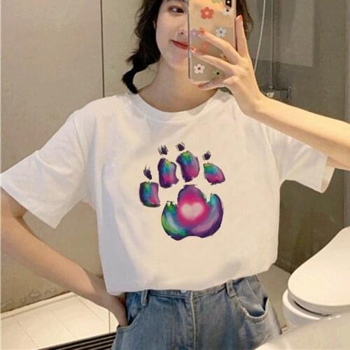 2021 New Women T Shirt Fashion Summer Short Sleeve Graphic Tshirt Oversized Ullzang Streetwear for Girl Ladies Female White Tee
