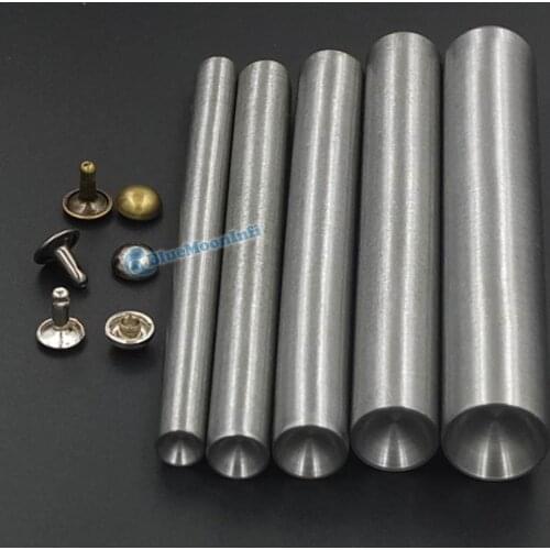 One Tool + 100 Sets Domed Double Mushroom Rivet Cap Stud Rapid Leather craft Use for Bags 6 8 10 12 15 mm