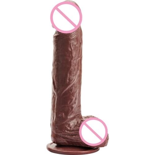 Huge Dildo Realistic Big Brown Dick Imitation Penis Imitator for Sex Falos 22x4cm Vibrator Masturbation Silicone Wear Adult Toys