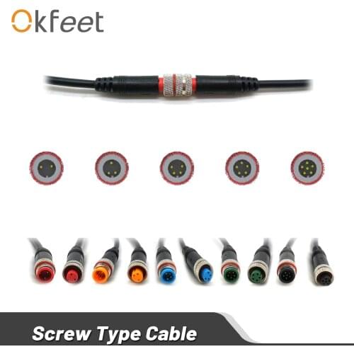 Okfeet Julet 2 3 4 5 6 Pin Screw Type Small Power Waterproof Connector with Straight Plug Style