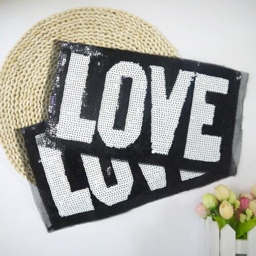 Sequins patch LOVE Applique Letter embroidery Women/Men/Kids patches flower deal with it Stickers for clothes T-shirt/Jeans