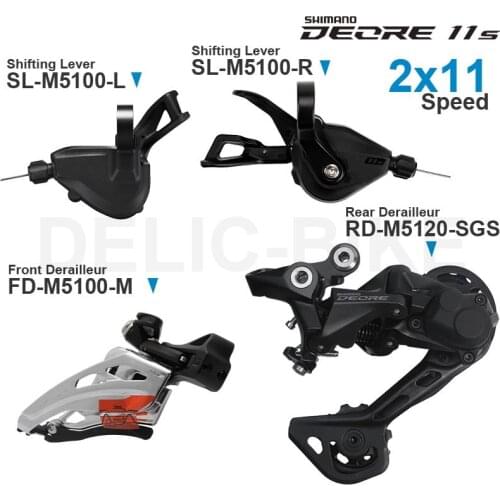 SHIMANO DEORE M5100 2x11 Speed Groupset include Left and Right Shifters Front Derailleur and M5120 Rear Derailleur Original