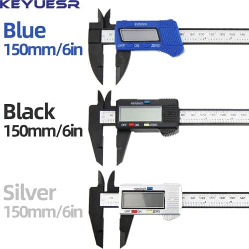 150mm Plastic Digital Caliper Carbon Fiber Electronic Vernier Calipers Woodworking Tools Micrometer Gauge Measuring Instruments