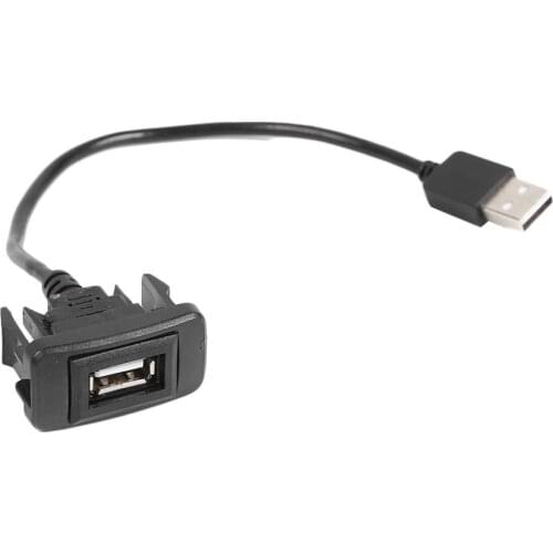 Car Dashboard Flush Mount USB 2.0 Port Panel Male to Female Plastic Extension Cable for Toyota Hilux Vigo Fortuner 2004-201