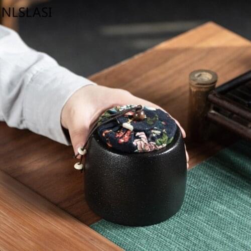 Handmade Ceramic Tea Caddy Travel Portable Coffee Candy Jars Home Airtight Jar Spice Container Stoneware Teaware Supplies