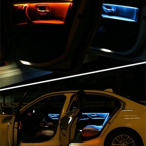 LED Four Interior Doors Panel Decorative Trims Lights With Blue And Orange Colors Atmosphere Lights For BMW 3 Series F30 12-18