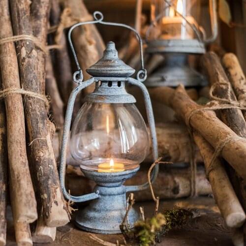 Vintage Europe Candle Holders Iron Art Lantern Windproof Metal Simple Design Candelabra Gifts Porta Velas Christmas Decor BS50CH