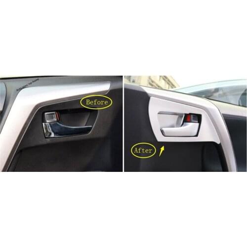 Yimaautotrims Inner Door Handle Bowl Panel Cover Trim 8 Pcs Fit For Toyota Rav4 Rav 4 2016 2017 2018 ABS Interior Mouldings