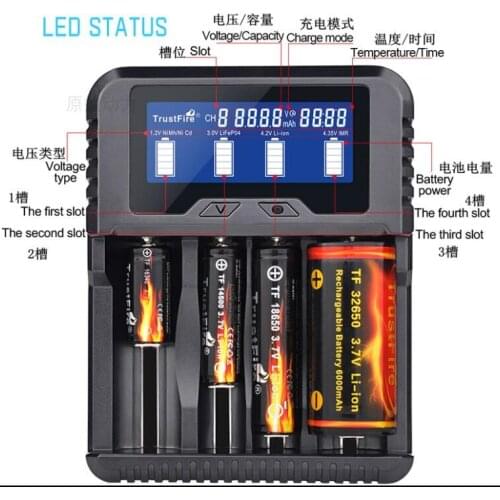 TR-020 Quick Charger3.0 USB Charger QC3.0 Smart Battery ChargerSet 18650 /26650 /32650 battery charger