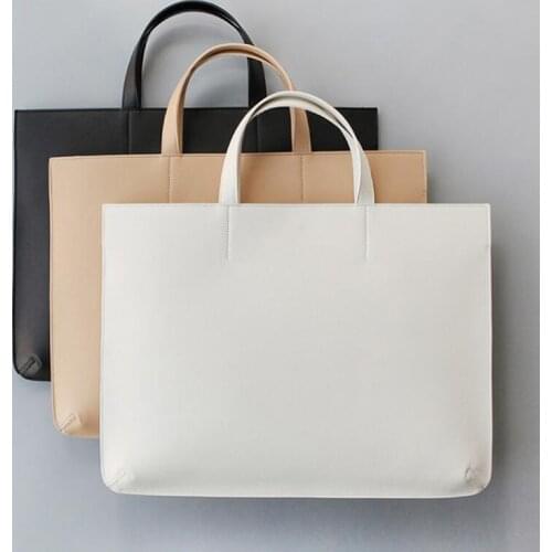 Woman Top Handle Bags High Quality PU Leather Laptop Bags Large Capacity Briefcase Fashion Trend Simple File Bag For Female