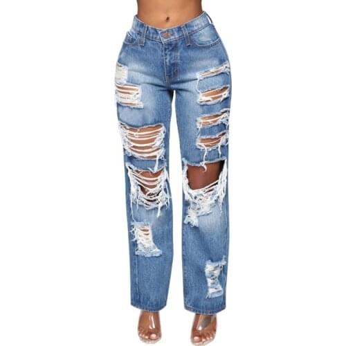 Womens Ladies Skinny Bule Ripped Casual Slim Fit Cool Denim Cotton Jeans Skinny Faded Ripped Casual Slim Fit Cool Denim Jeans