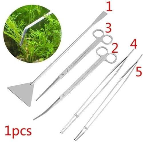 1pcs Stainless steel Aquarium Live Plant Tweezers Scissors Fish Maintenance Tank Tools