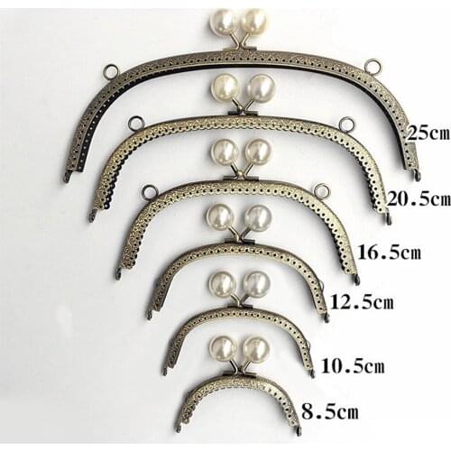 10pcs 8.5cm 10.5cm 12.5cm 16.5cm 20.5cm 25cm Pearl Head Arc Metal Handle Purse Frame for Bag Sewing Craft Tailor Sewer