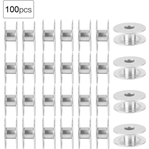100pcs Aluminum Bobbins Empty Spool for Flat Sewing Machine Parts For Home Sewing Accessories Tools Universal Threads Bobbin