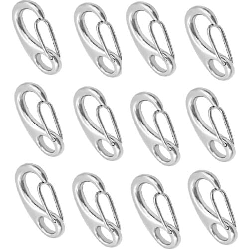 12 Packs Marine Grade Stainless Steel 316 Spring Snap Hook Clips Boat Hardware - 2 inch 50mm