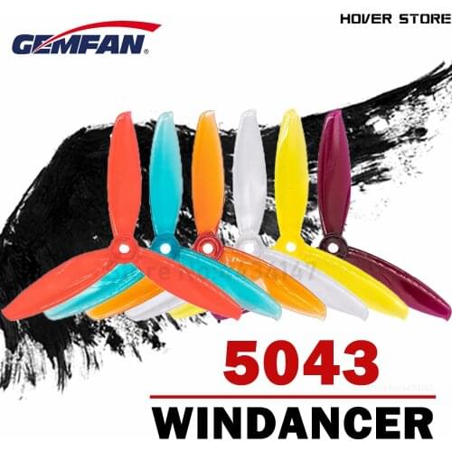 20 pcs/ 10 pair Gemfan Windancer 5043 Propeller T5043C 5x4.3 Inch PC 3-Blade CW CCW FPV Propeller For FPV Racing Drone Freestyle