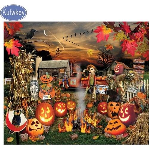 3D Diy Diamond Painting "Halloween pumpkin"Diamond Embroidery mosaic Painting Designs,wall Painting,puzzles 5d Diamond Art,decor