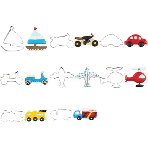 4 Sets Cookie Cutter Beard and Cakes and Transportations and Skirts Different Patterns Gifts for Beginners Baking Lovers