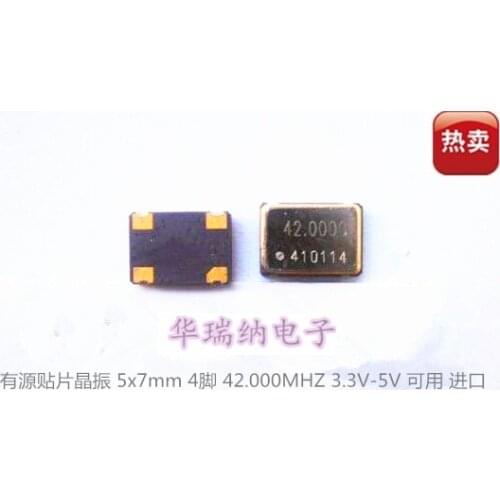 5pcs 100% new and orginal oscillator Active SMD crystal OSC 5X7 5070 42MHZ 42M 42.000MHZ 3.3V 5V