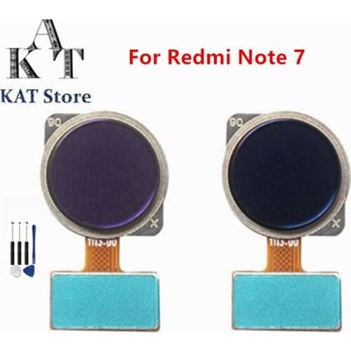 5PCS For Xiaomi Redmi Note 7 Fingerprint Scanner Touch Sensor ID Home Button Return Keypad Flex Cable Replacement Parts