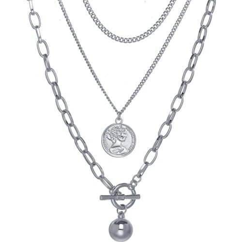 51227 hanzhishangins Harajuku Street hip hop multi layer mens and womens fashion personalized Necklace creative simple