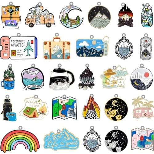 TAFREE Camping Acrylic Pendant Epoxy Resin Jewelry Making Pendant Earrings Necklace Accessories Personality