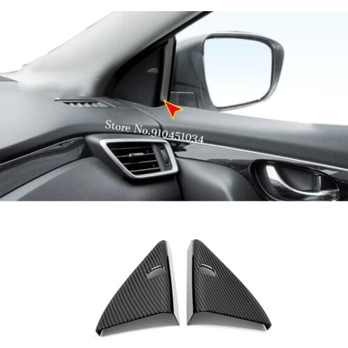 For Nissan Qashqai J11 2015 2016 2017 2018 2019 Accessories Carbon fiber Car Front Inner Triangle speaker audio horn Cover Trim