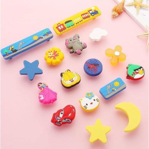 Children Rubber Door Handles Cute Pink Heart Star Moon Cloud Kitchen Cabinet Knobs and Handles Furniture Handle Drawer Pulls