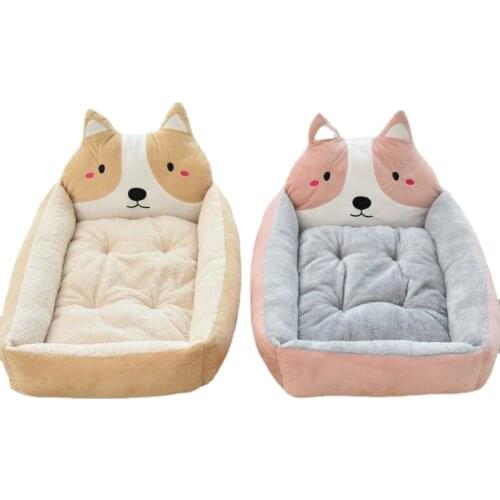 Winter Pet Dog Sofa Bed for Small Medium Dogs,Warm Cartoon Printed Cotton Comfortable Dog Mat,Chihuahua French Bulldog Kennel