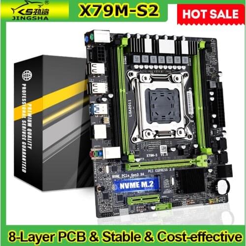 JINGSHA X79M-S 2.0 Gaming Motherboard LGA 2011 Support Xeon E5 V1 V2 Kit 4* DDR3 Dual Channels RAM NVME M.2 SSD M-ATX Placa Mae