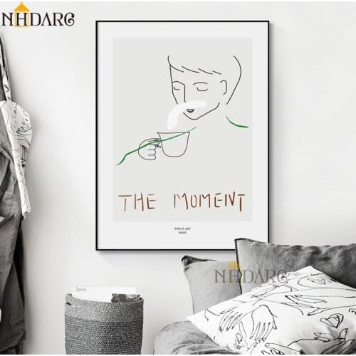 NHDARC Canvas Print Painting Poster Art Morning Coffee Moment Break Wall Pictures for Living Room Hallway Home Decor