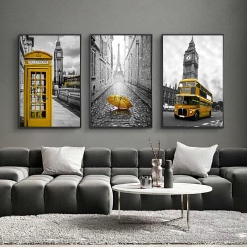Nordic Art Gig Ben Landscape Canvas Paintings on The Wall Art Posters and Prints Paris Tower Canvas Pictures for Living Room