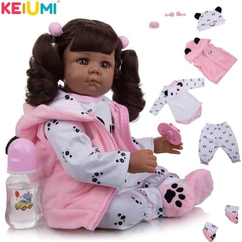 KEIUMI 20 Inch New Arrival Silicone Reborn Baby Dolls Lifelike Cloth Body Newbron Toys For Children Birthday XMAS Gifts