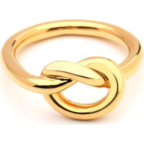VAROLE Knot Rings For Women Gold Color Line Simple Party Ring Fashion Jewelry Classic Anillos